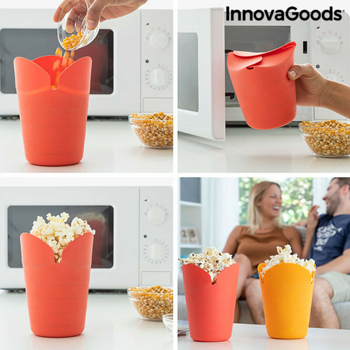 Popcorn Popper in Silicone Pieghevole – Set da 2 | InnovaGoods