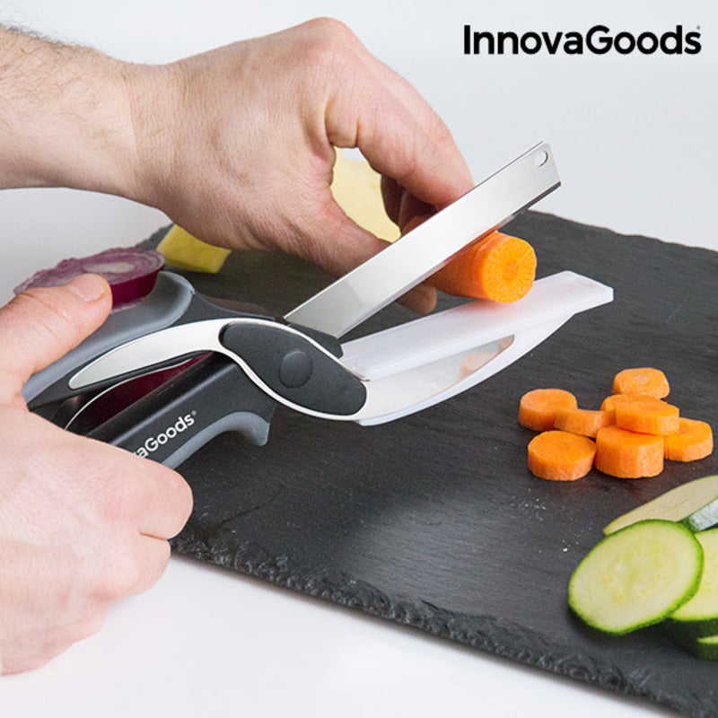 Coltello-Forbici da Cucina Multifunzione con Tagliere Integrato – Scible InnovaGoods