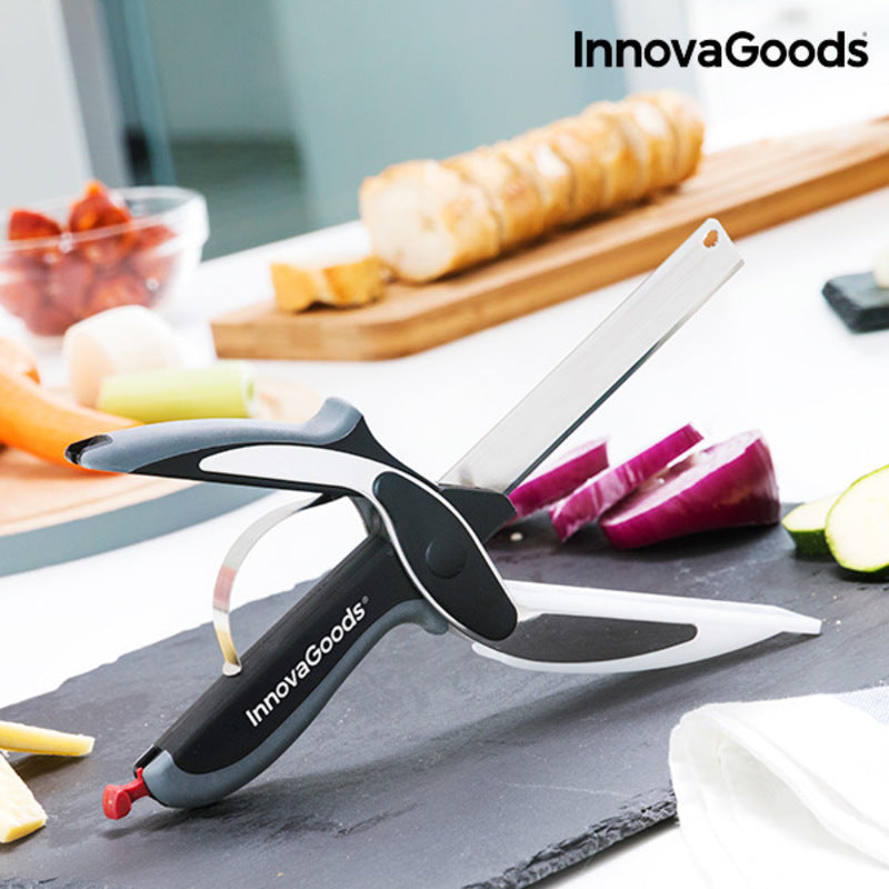 Coltello-Forbici da Cucina Multifunzione con Tagliere Integrato – Scible InnovaGoods