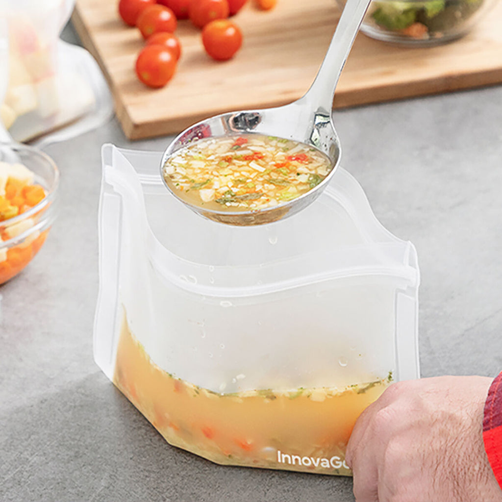 Set 10 Sacchetti Alimentari Riutilizzabili in Silicone              Zero Sprechi