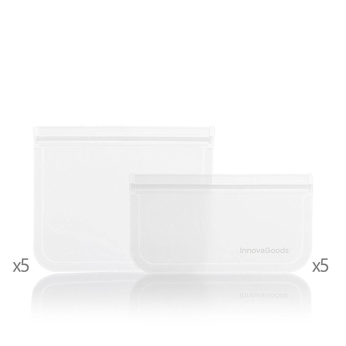 Set 10 Sacchetti Alimentari Riutilizzabili in Silicone              Zero Sprechi