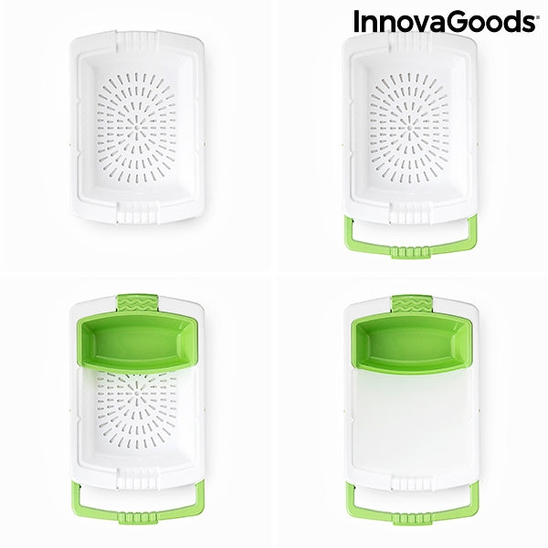 Tagliere Estensibile 3-in-1 con Vaschetta e Cestello per Lavaggio PractiCut