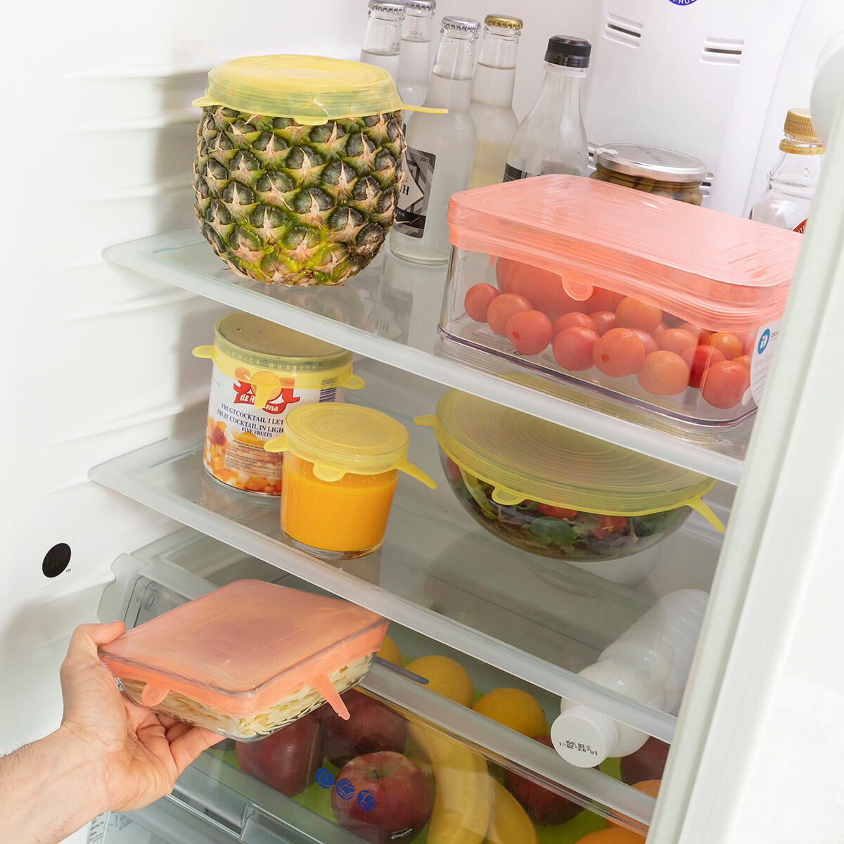 Coperchi Riutilizzabili in Silicone Regolabili – Set da 10 per la conservazione degli Alimenti