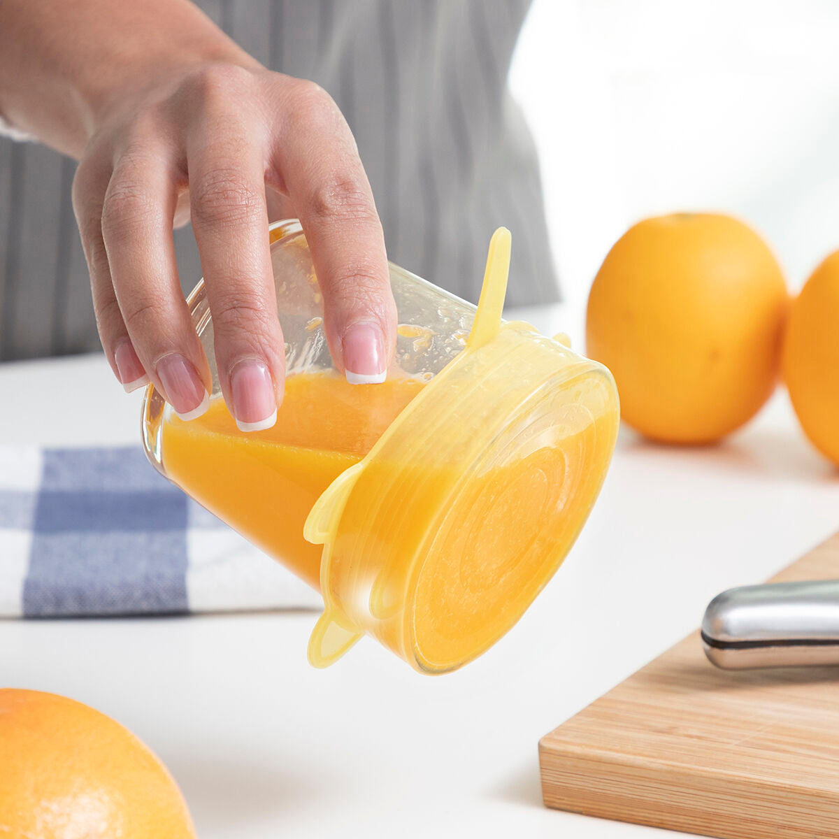 Coperchi Riutilizzabili in Silicone Regolabili – Set da 10 per la conservazione degli Alimenti