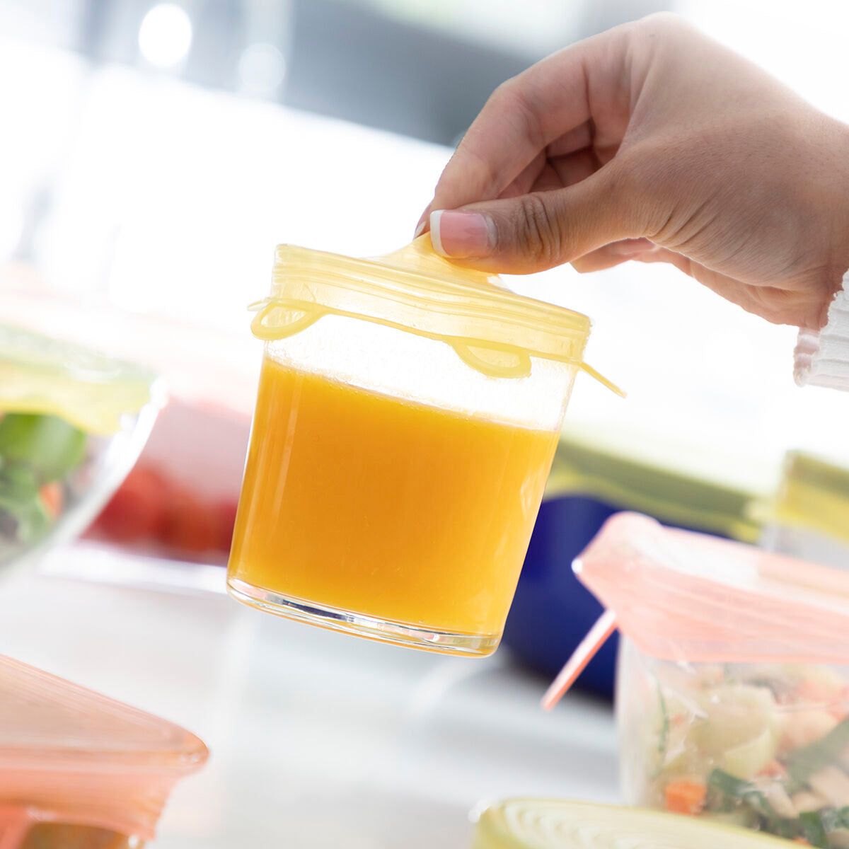 Coperchi Riutilizzabili in Silicone Regolabili – Set da 10 per la conservazione degli Alimenti